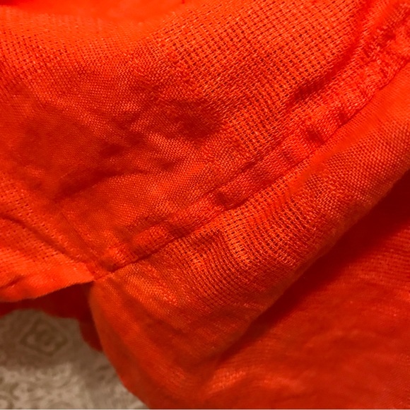 Sag Harbor 100% Linen Orange Button Front Faux Cami Long Sleeve Shirt NWOT - Picture 13 of 16